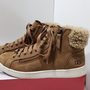 UGG Olive Chestnut Suede Hi-Top Trainer Size 9 wms